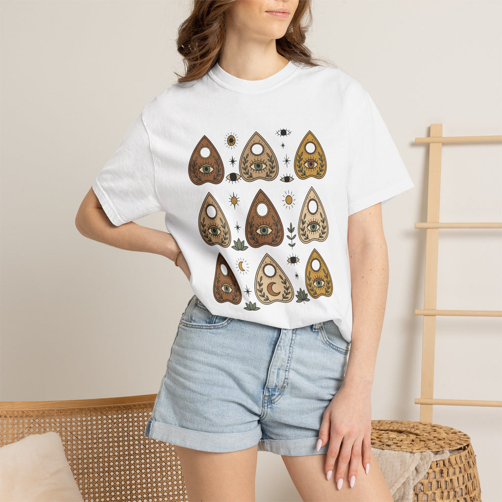 Magic Planchette Shirt Boho Chic Metaphysical Gift Women Hippie Tee Ouija Board T-Shirt Boho Fan Psychedelic Tshirt Spiritual Graphic Simple
