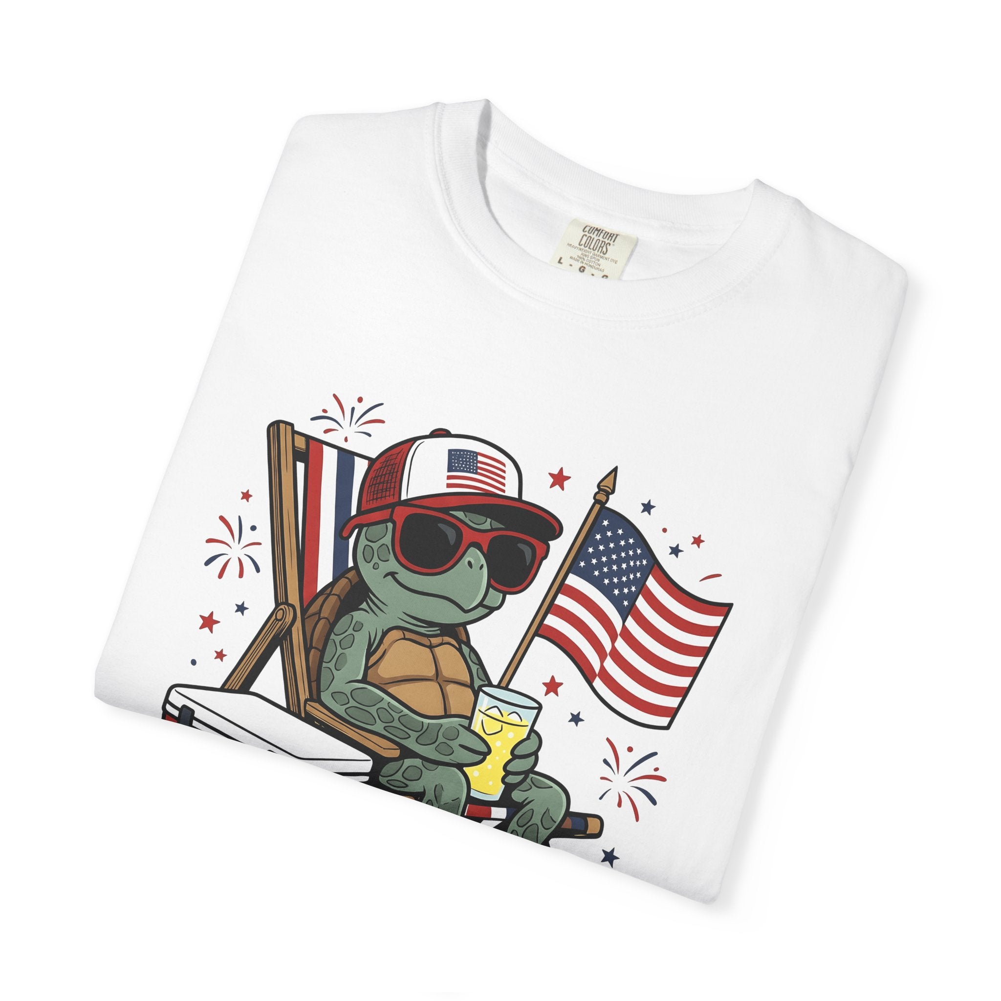 Turtle Sunglasses Shirt 4th Of July Summer Gift Women Cartoon Tee Turtle T-Shirt Independence Day Fan Toon Tshirt Vacation Graphic Retro