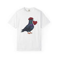 Pigeon Heart Shirt St. Valentines Day Love Gift Women Cartoon Tee Dove T-Shirt Valentine Fan Comic Tshirt Romance Graphic Watercolor Cap
