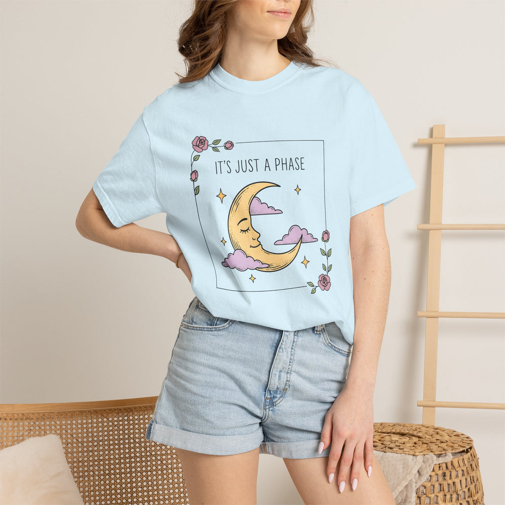 Crescent Moon Shirt Boho Chic Zodiac Gift Women Cute Tee Lunar T-Shirt Bohemian Enthusiast Kawaii Tshirt Astrology Graphic Line Art Pink