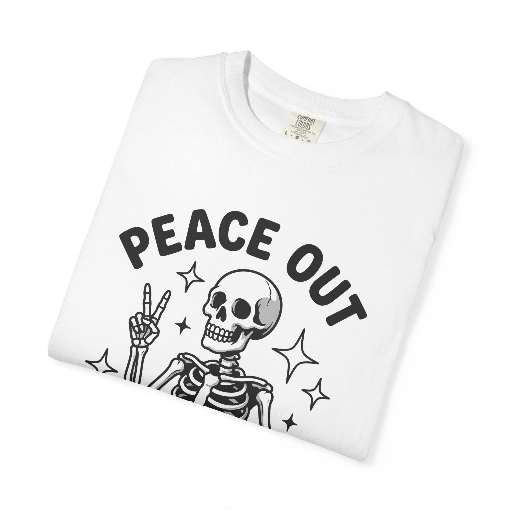 Skull Peace Symbol Shirt Funny Party Gift Women Comic Tee Skull T-Shirt Humor Fan Cartoon Tshirt Party Graphic Vintage Sparkles Tshirt