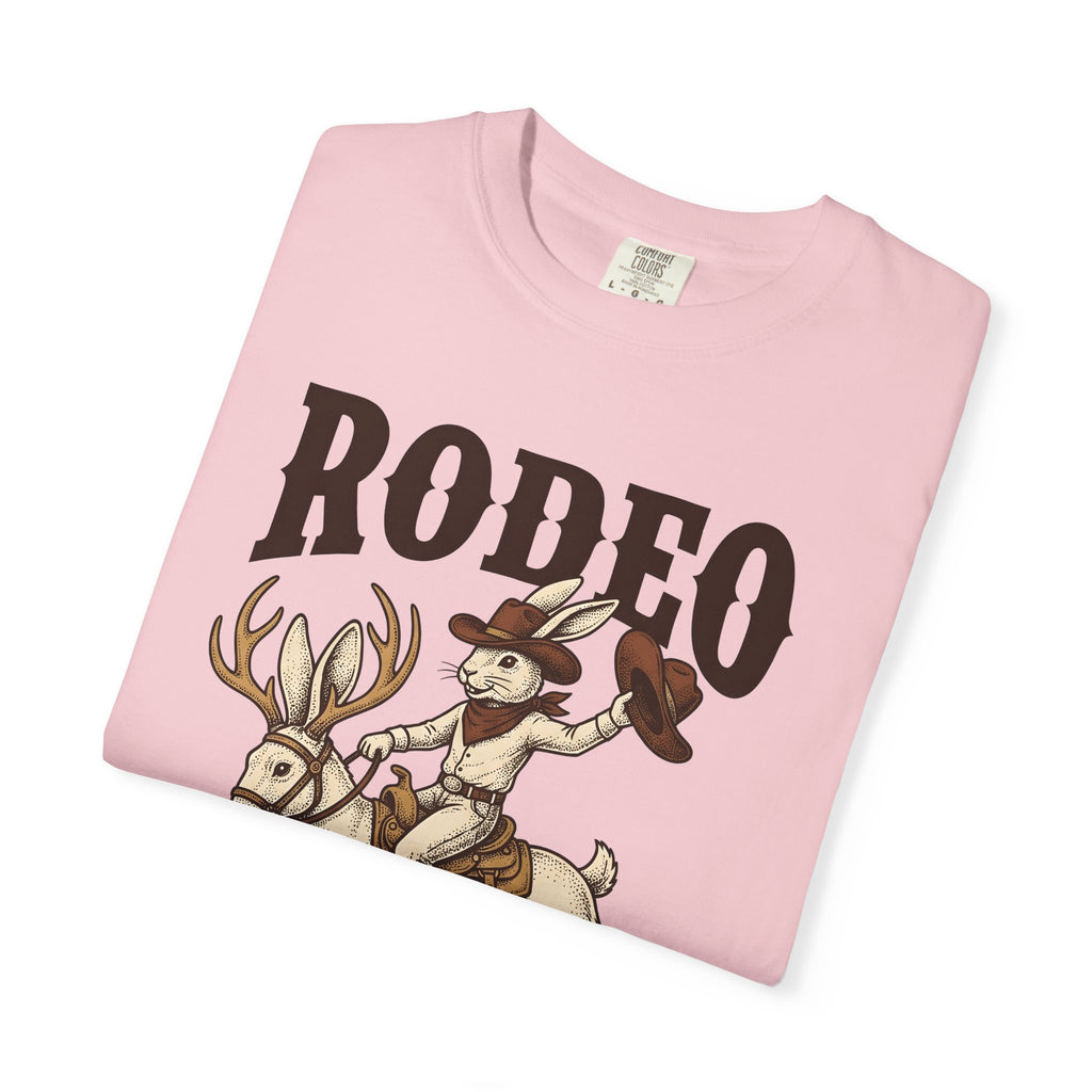 Western Rabbit Shirt Easter Rodeo Gift Women Classic Tee Bunny T-Shirt Easter Fan Vintage Tshirt Rodeo Graphic Ink Antlers Tshirt