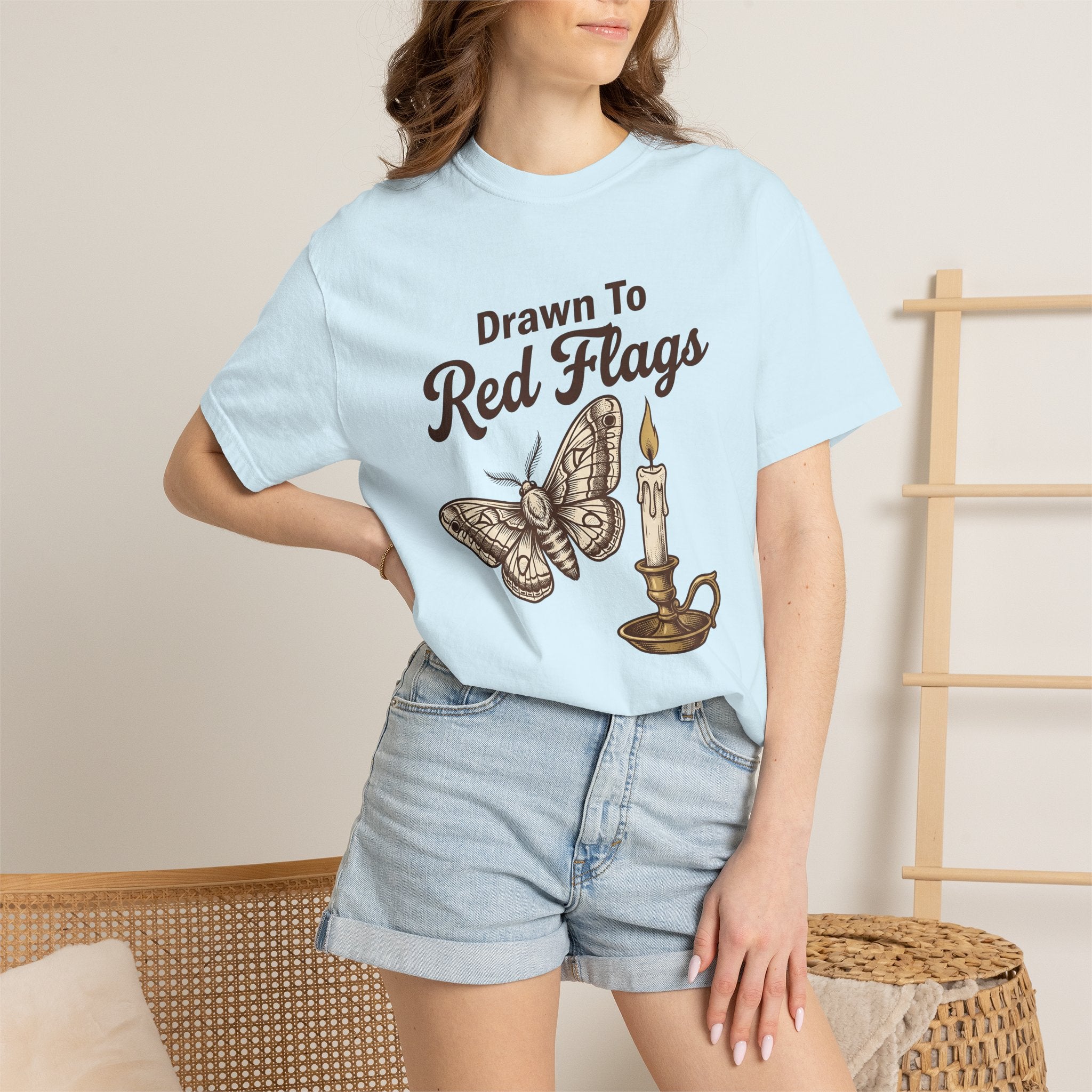 Moth Candle Shirt Funny Keepsake Gift Women Old School Tee Candle T-Shirt Humor Fan Vintage Tshirt Memory Graphic Doodle Brass Holder Tshirt