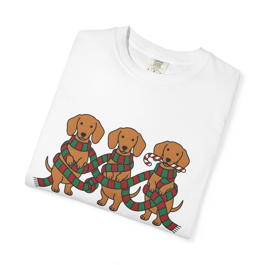 Sausage Dogs Shirt Christmas Pet Parent Gift Women Caricature Tee Dachshund T-Shirt Christmas Fan Wiener Dog Tshirt Pet Graphic Sleek