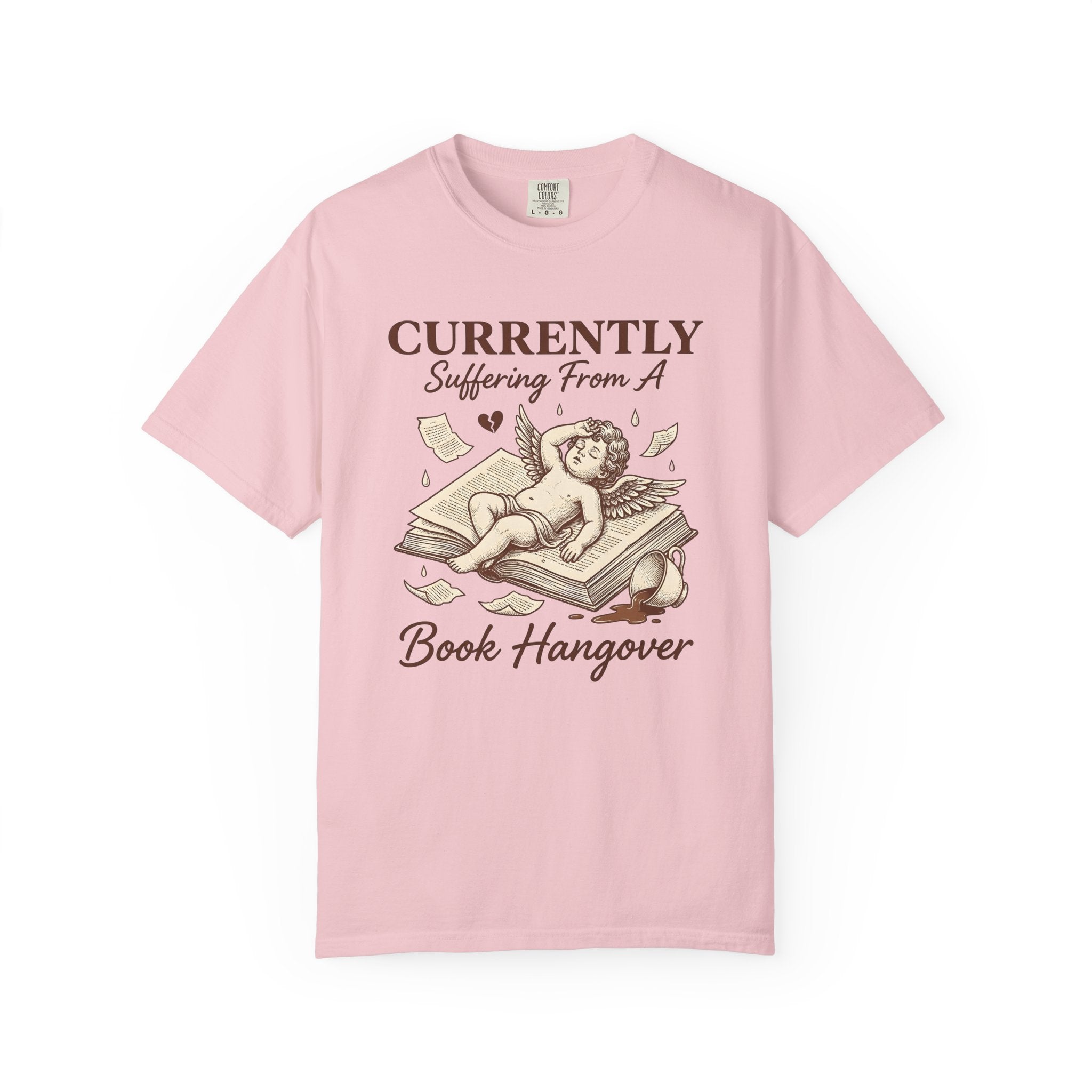 Cupid Book Shirt Valentine Reading Gift Women Vintage Tee Love Book T-Shirt Valentine Fan Romance Tshirt Book Illustration Hand Drawn Heart