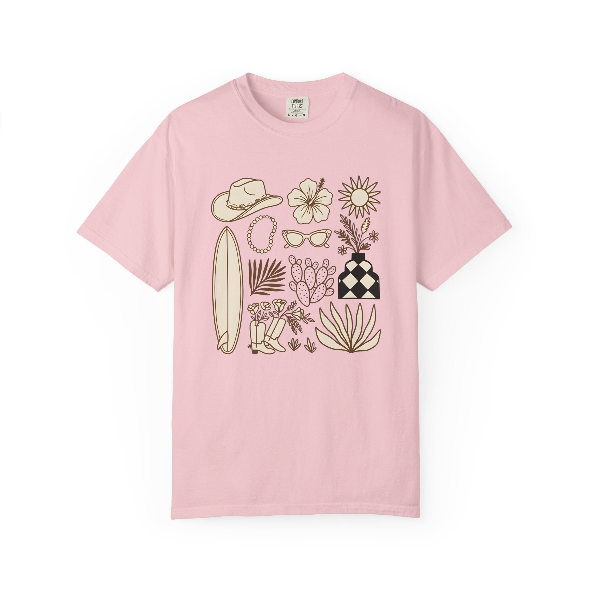 Boho Ranch Graphics Shirt Cottagecore Gypsy Gift Women Contour Tee Bohemian T-Shirt Rustic Fan Outline Tshirt Bohemian Graphic Subtle Flower