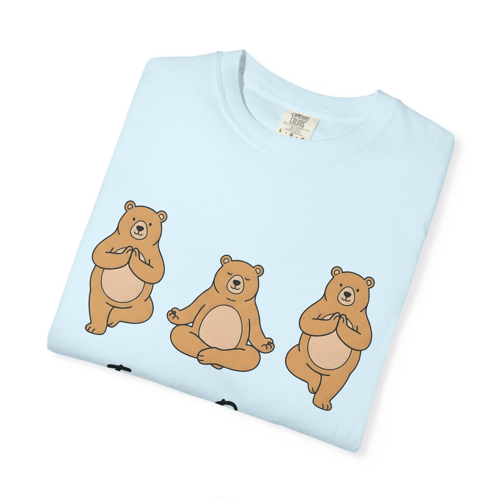 Meditation Bear Shirt Yoga Wildlife Gift Women Kawaii Tee Bear T-Shirt Yoga Enthusiast Cute Tshirt Animal Graphic Simple Zen Pose Tshirt