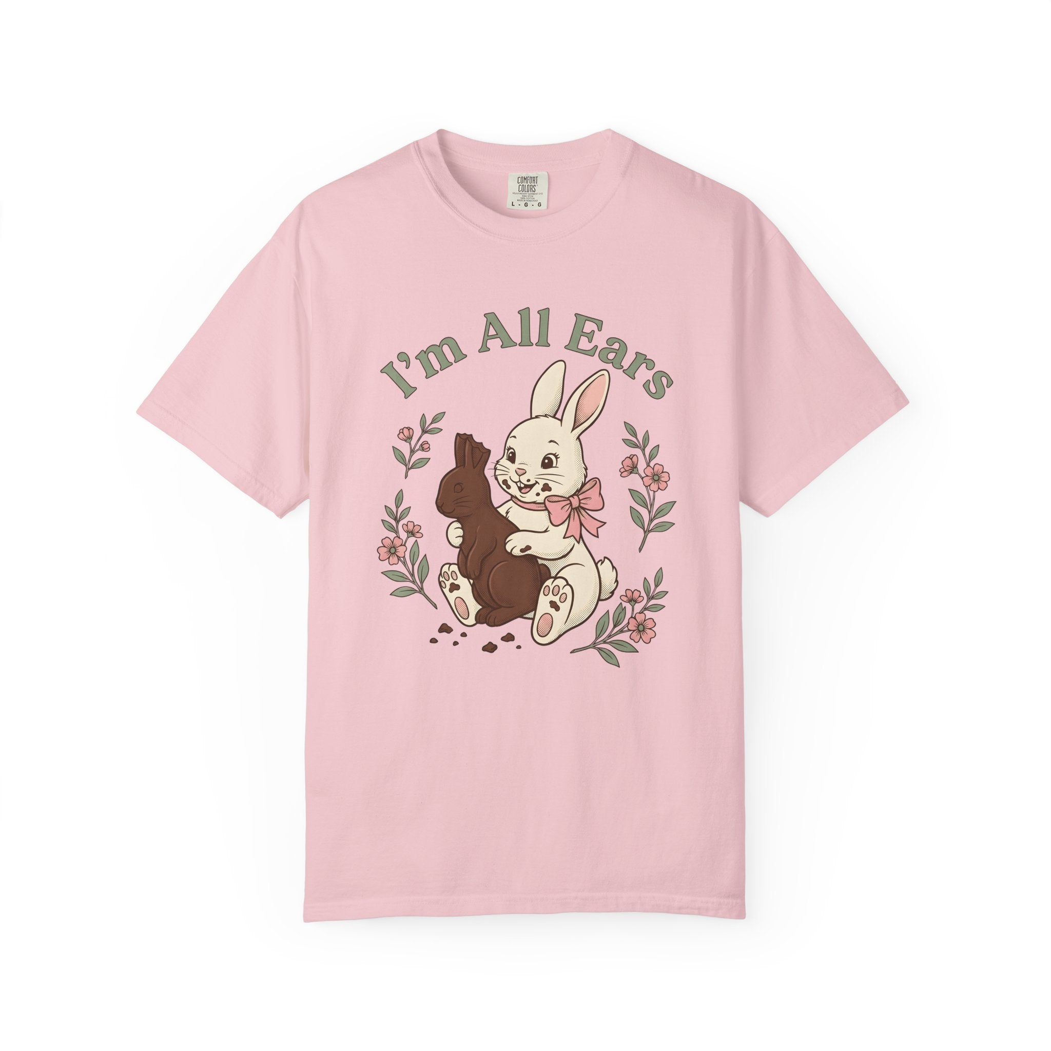 Chocolate Hare Shirt Easter Critter Gift Women Antique Tee Bunny T-Shirt Easter Fan Vintage Tshirt Creature Graphic Cartoon Blossom Tshirt