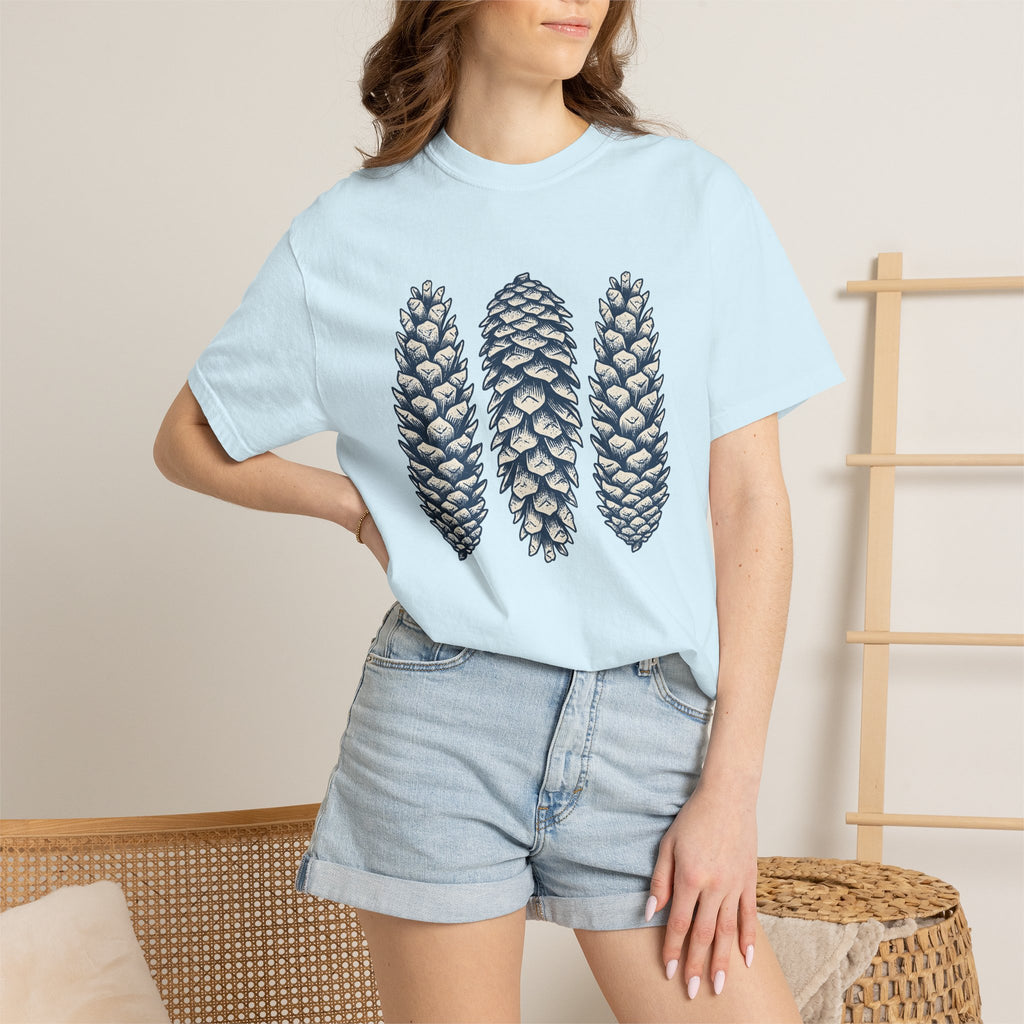 Pine Cones Shirt Nature Camping Gift Women Floral Tee Pine T-Shirt Outdoors Enthusiast Botanical Tshirt Outdoor Graphic Retro Forest Tshirt