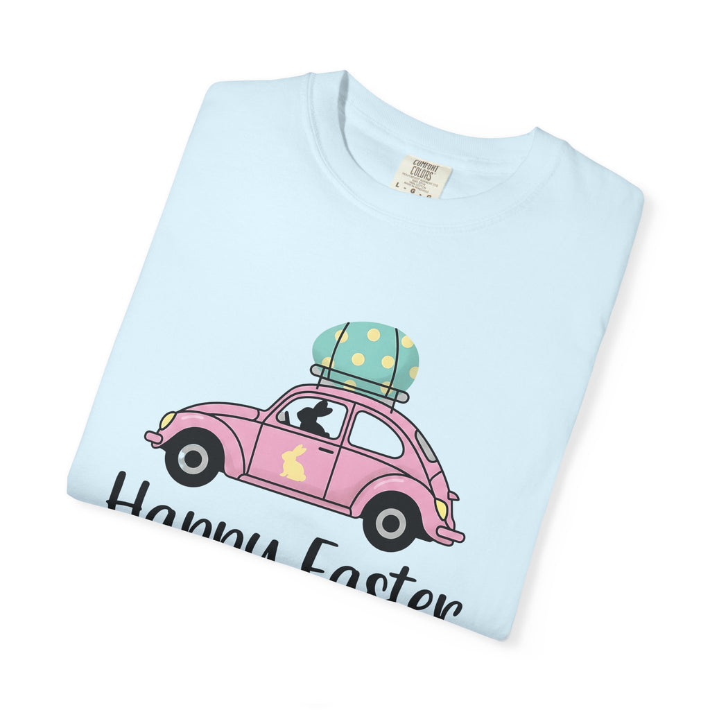 Bunny Car Shirt Easter Spring Gift Women Cute Tee Rabbit Vehicle T-Shirt Easter Fan Easter Bunny Tshirt Floral Graphic Retro Easter Egg