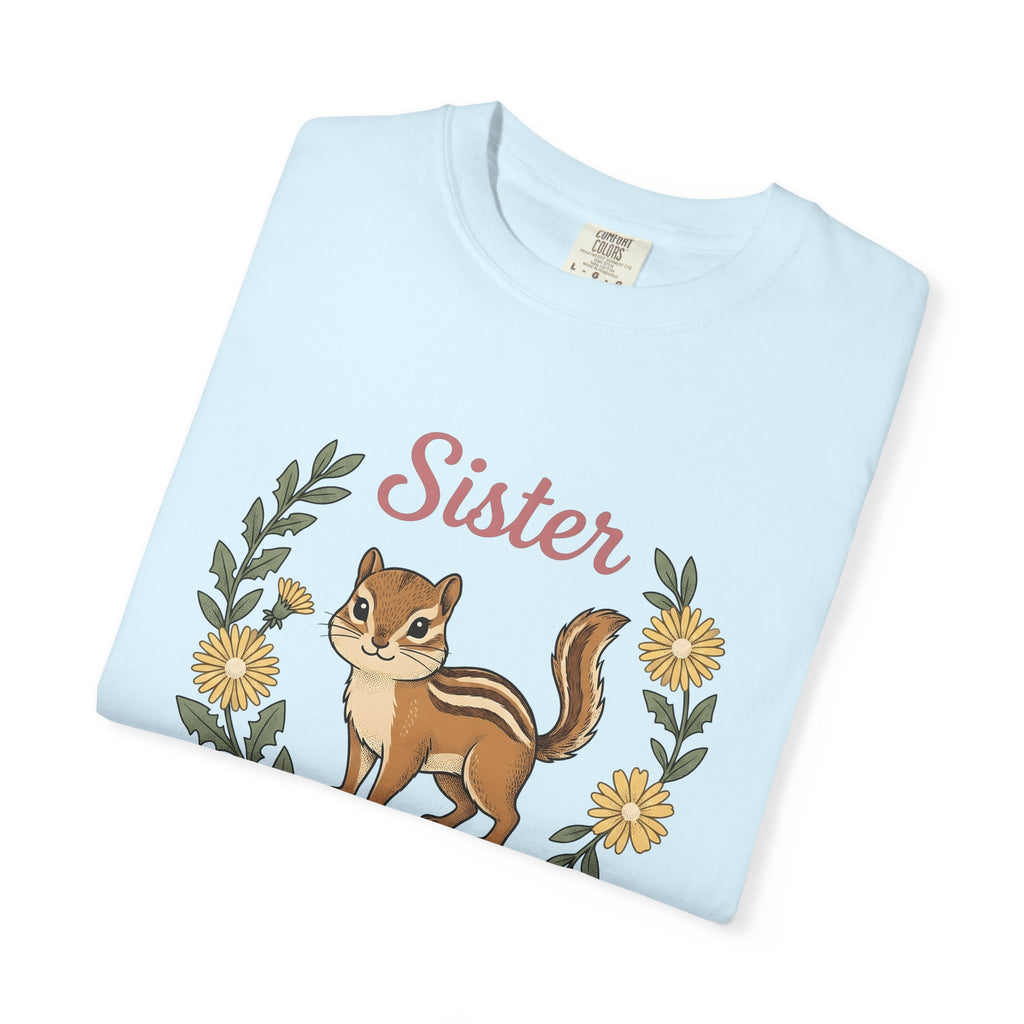 Chipmunk Art Shirt Animals & Flowers Household Gift Women Cartoon Tee Squirrel T-Shirt Wildlife Fan Animal Tshirt Home Graphic Doodle
