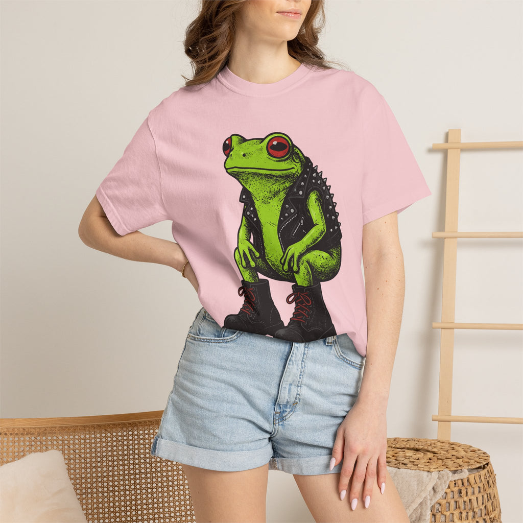 Cool Frog Shirt Frog Fauna Gift Women Pop Art Tee Toad T-Shirt Amphibian Fan Pop Art Tshirt Wildlife Graphic Retro Style Studded Jacket