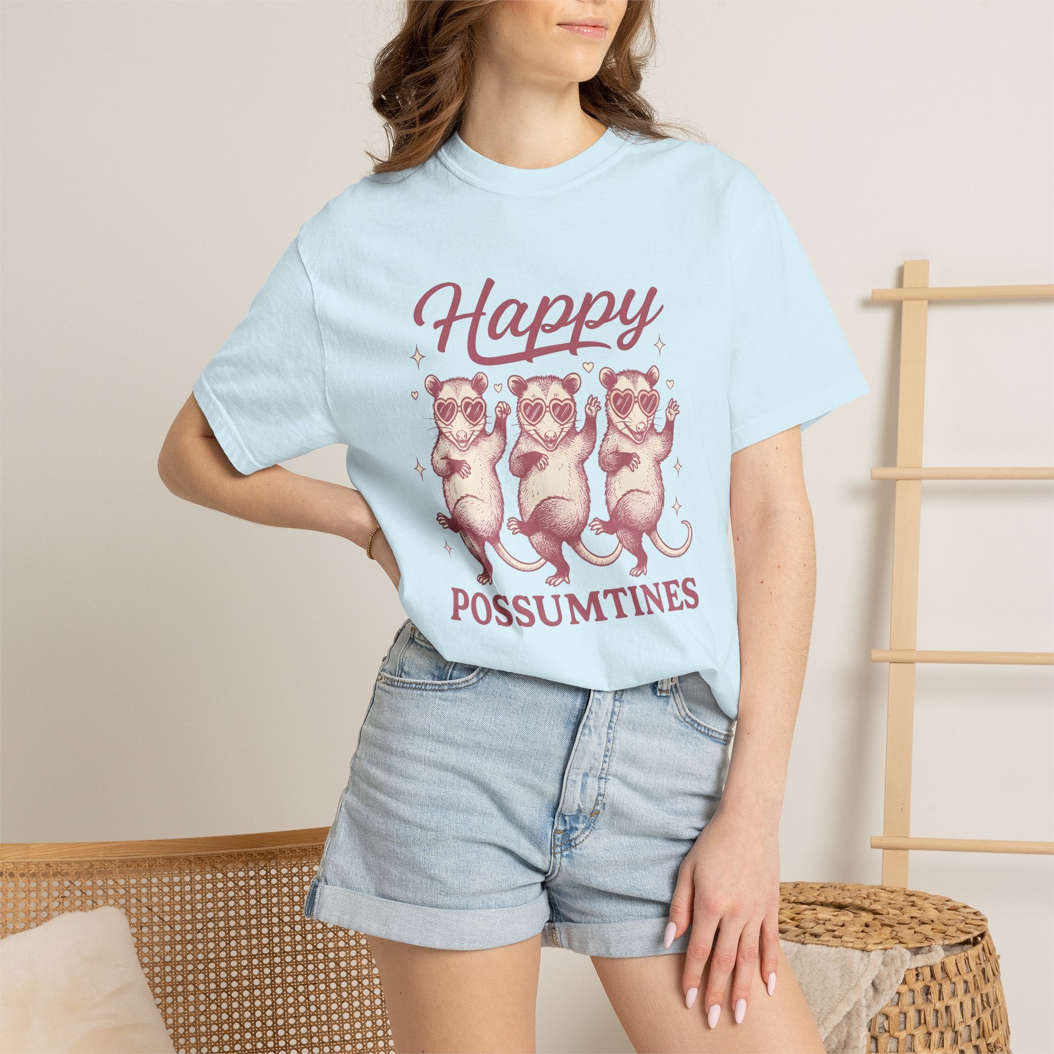 Opossum Group Shirt Valentine Wildlife Gift Women Sketch Tee Possum T-Shirt Valentine Fan Drawing Graphic Retro Love Glasses Tshirt