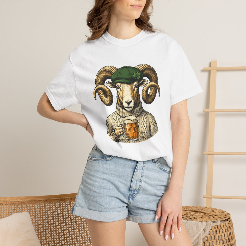 Sheep Stout Shirt St Patrick's Day Critters Gift Women Old School Tee Stout T-Shirt Patrick's Day Fan Vintage Tshirt Animal Graphic Line Art