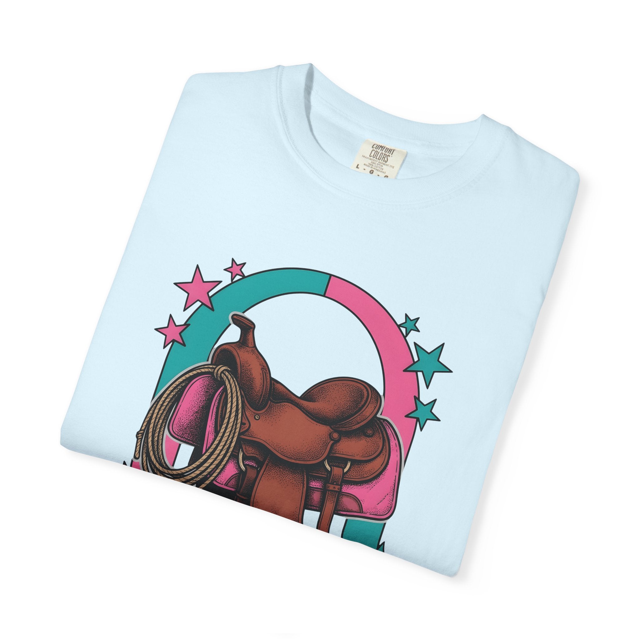 Western Saddle Shirt Cowgirl Western Gift Women Pop Art Tee Saddle T-Shirt Cowboy Fan Rodeo Tshirt Western Design Retro Lasso Tshirt