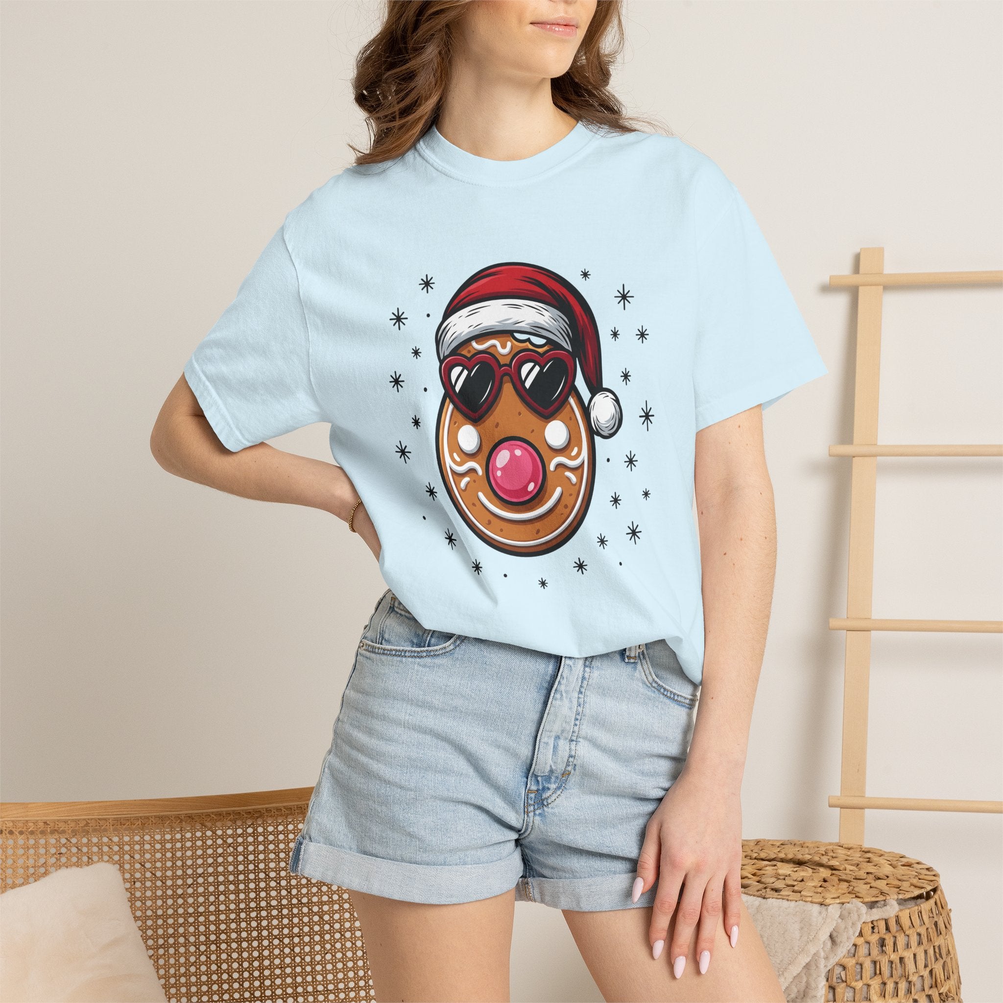 Gingerbread Snack Shirt Christmas Dessert Gift Women Caricature Tee Gingerbread Man T-Shirt Christmas Fan Cartoon Tshirt Sweet Treat Graphic