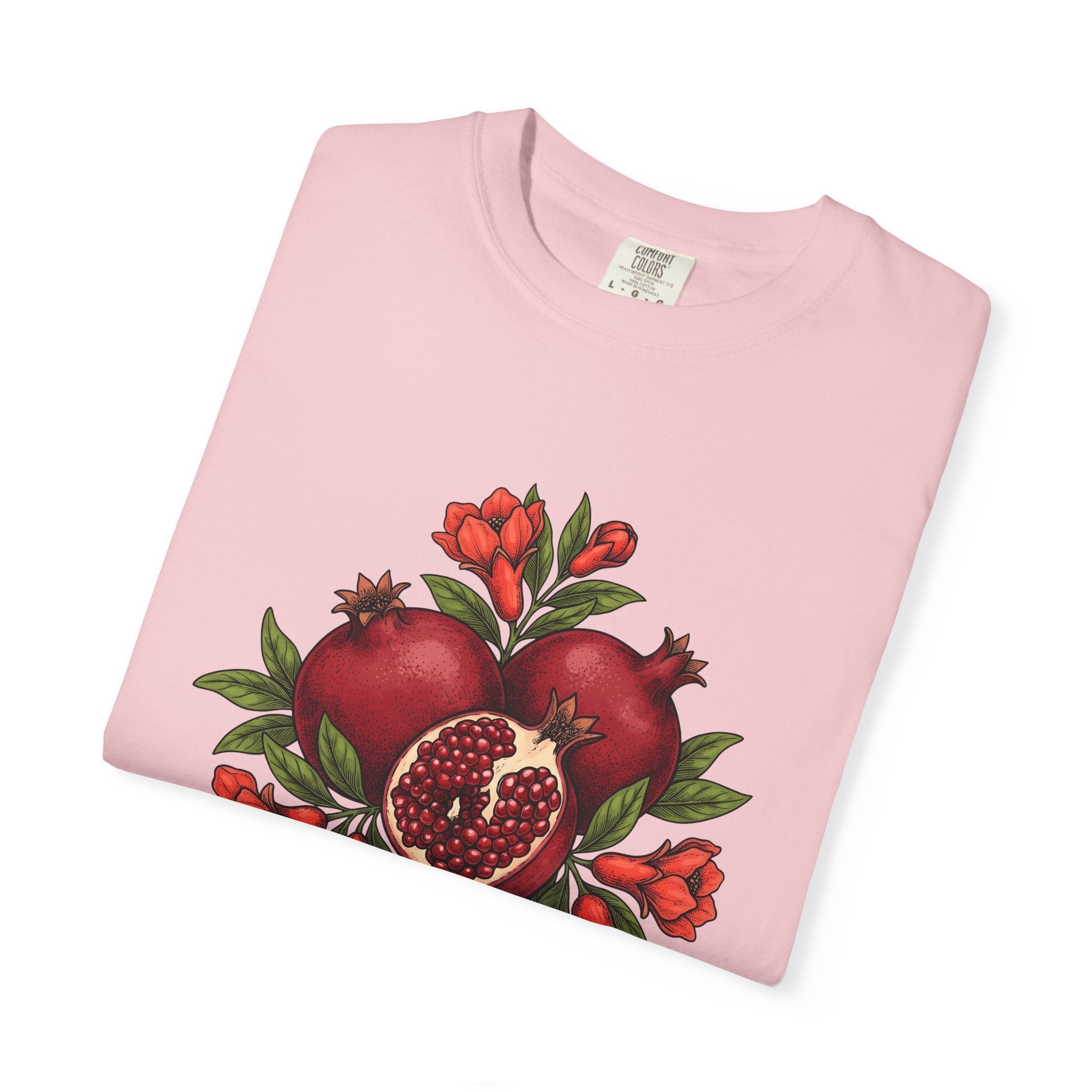 Pomegranate Fruit Shirt Fruit Botany Gift Women Flower Illustration Tee Punica T-Shirt Fruit Fan Botanical Graphic Tshirt Hand Drawn Blossom