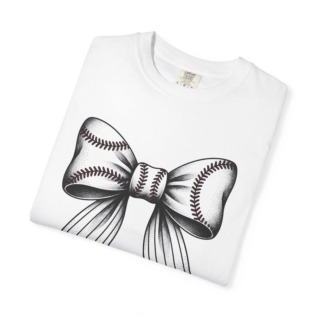 Baseball Bow Clip Shirt Moms Games Gift Women Old School Tattoo Tee Hair Clips T-Shirt Mother Fan Tattooed Tshirt Sports Graphic Hand Drawn