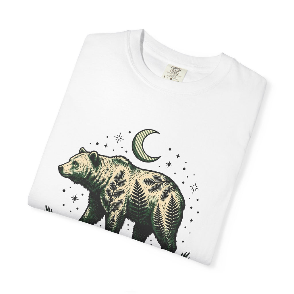 Bear Flower Shirt Animals & Flowers Outdoors Gift Women Etching Tee Floral T-Shirt Wildlife Enthusiast Engraving Tshirt Adventure Graphic