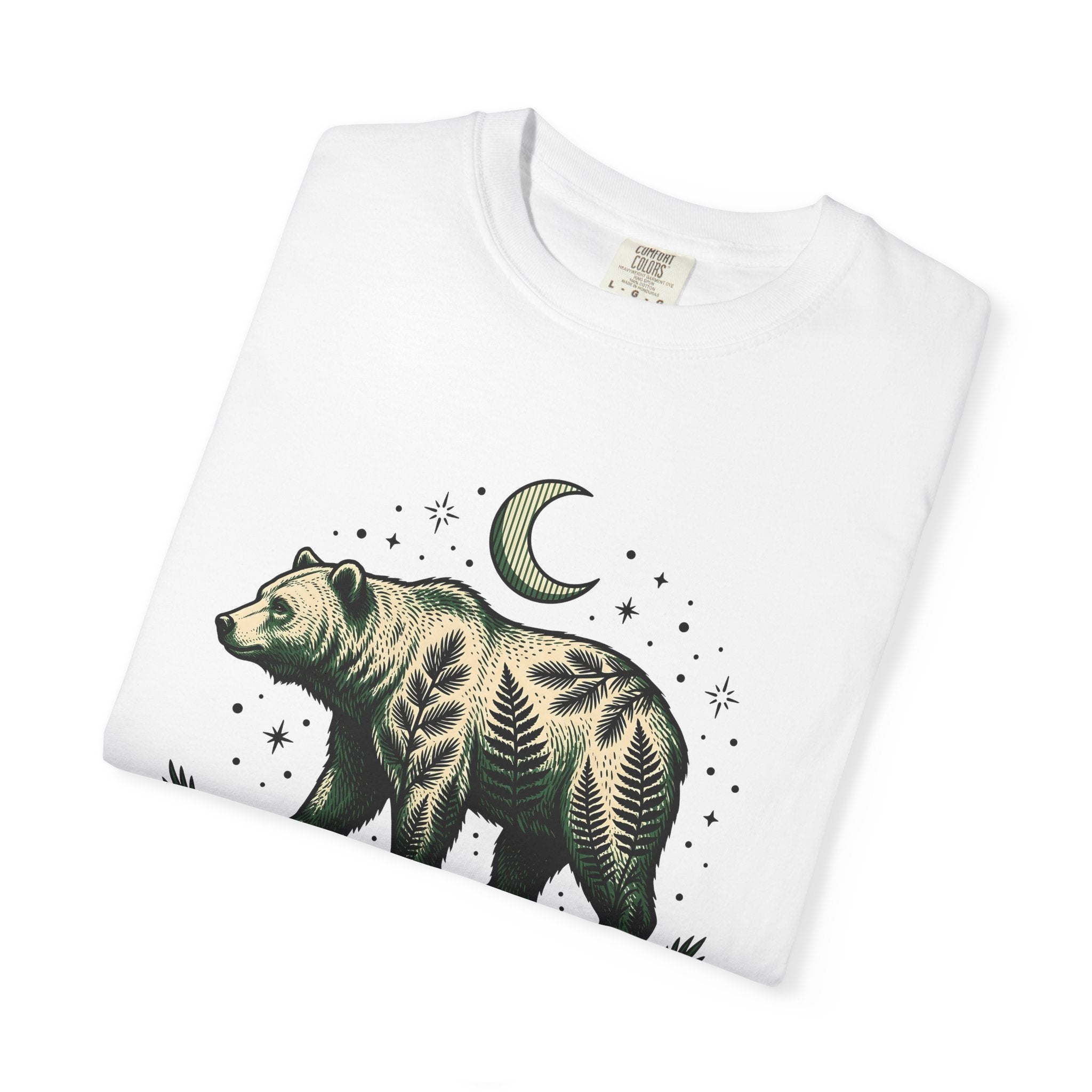 Bear Flower Shirt Animals & Flowers Outdoors Gift Women Etching Tee Floral T-Shirt Wildlife Enthusiast Engraving Tshirt Adventure Graphic