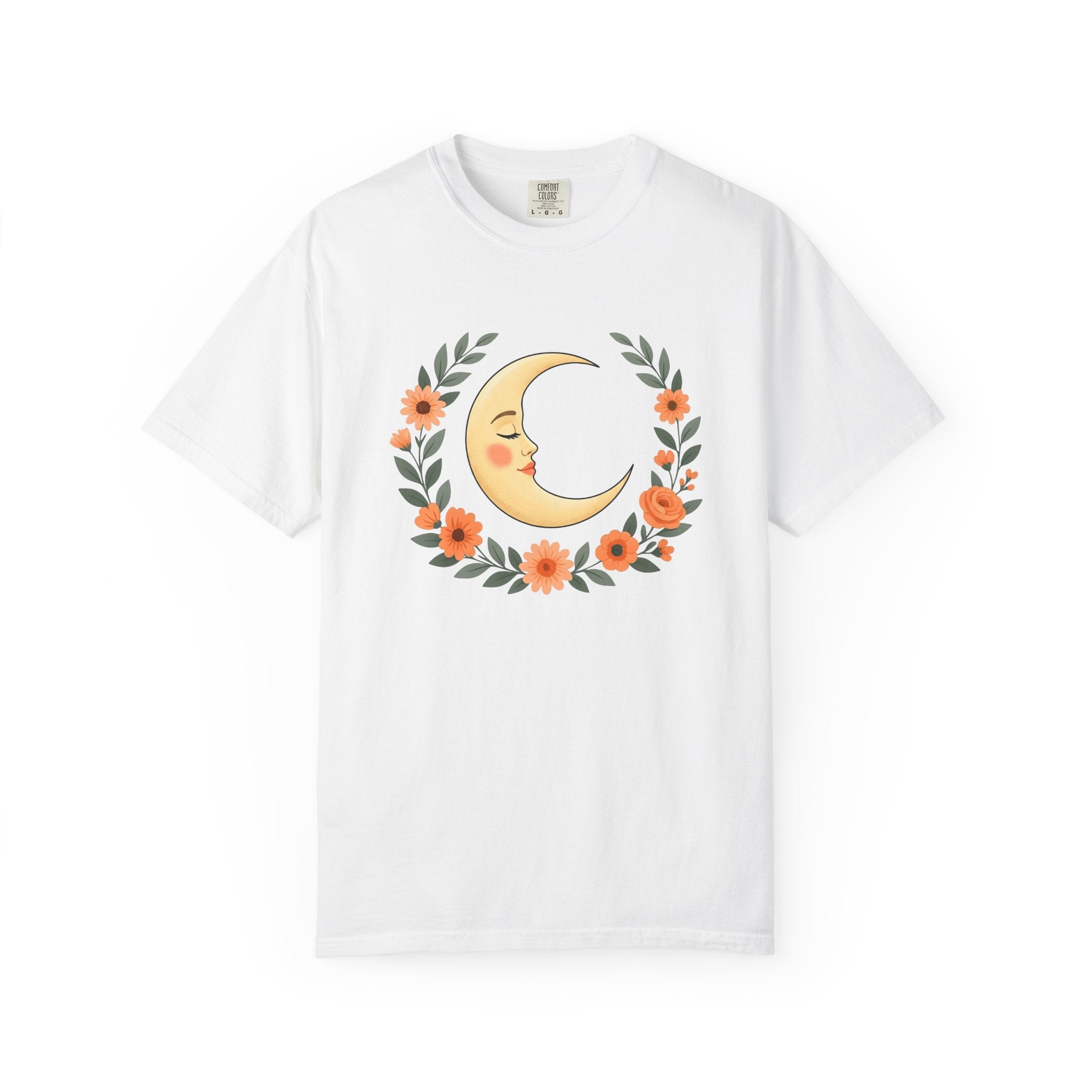 Crescent Moon Shirt Boho Chic Astrology Gift Women Hippie Tee Lunar T-Shirt Bohemian Fan Psychedelic Tshirt Zodiac Graphic Retro Flower