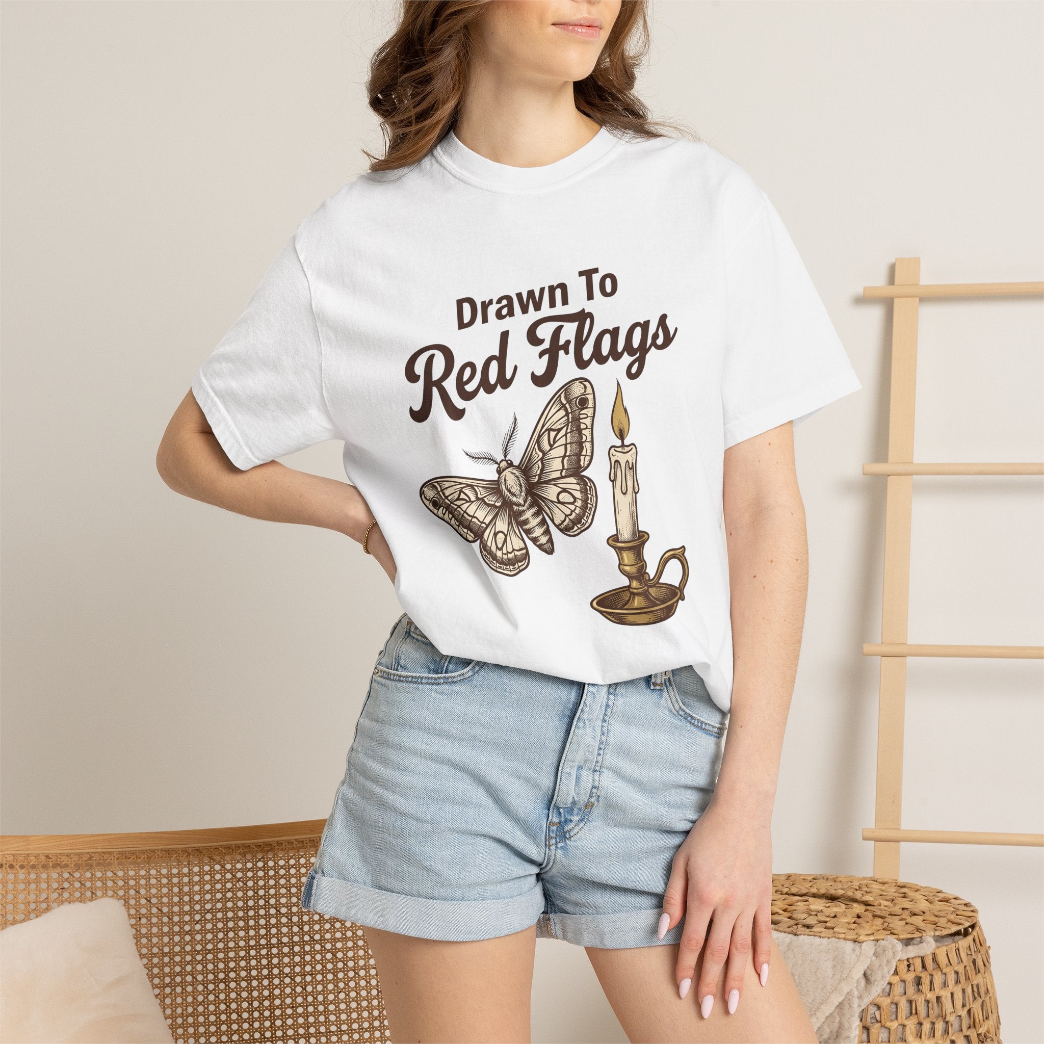 Moth Candle Shirt Funny Keepsake Gift Women Old School Tee Candle T-Shirt Humor Fan Vintage Tshirt Memory Graphic Doodle Brass Holder Tshirt