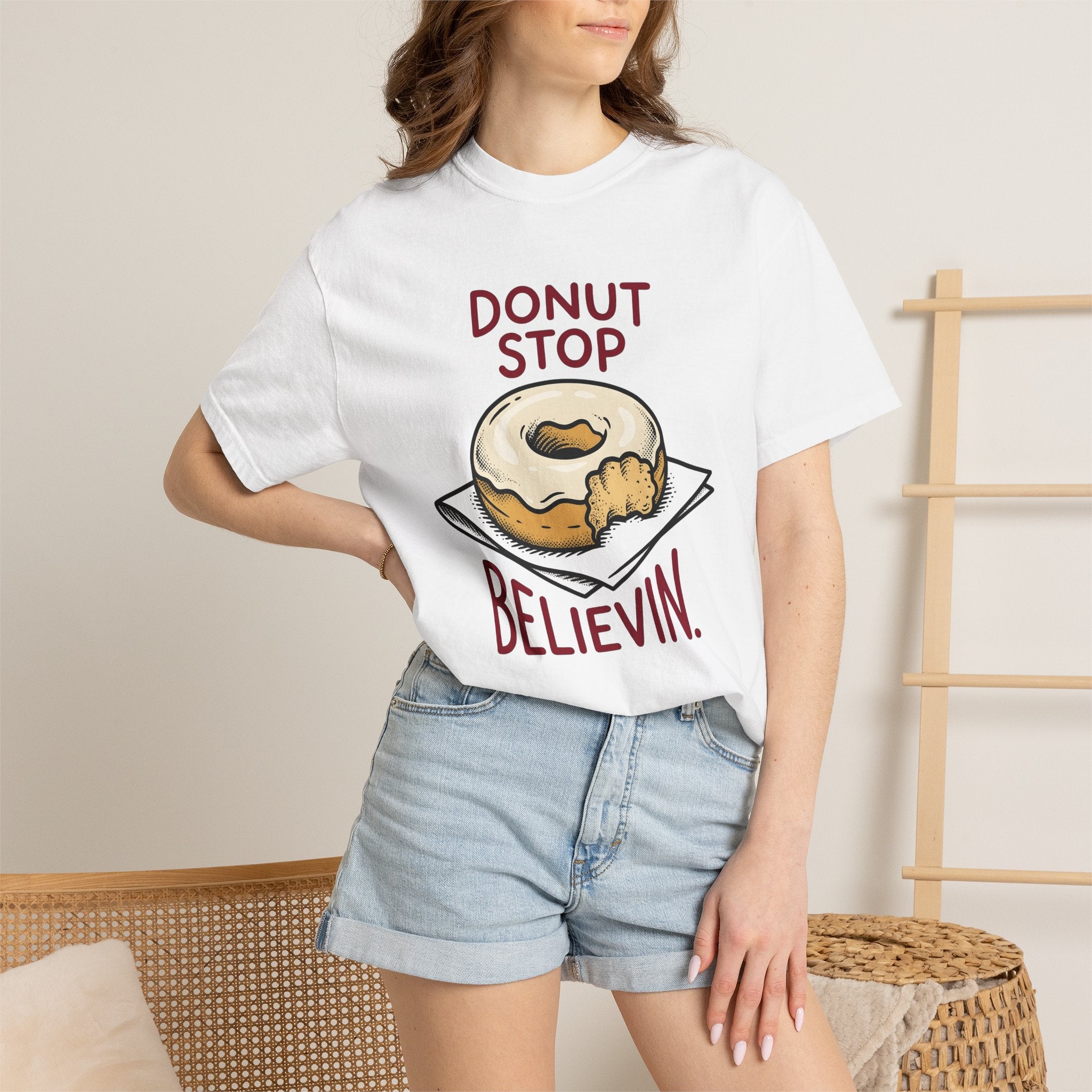 Donut Illustration Shirt Desserts Cooking Gift Women Comic Tee Doughnut T-Shirt Pastry Fan Cartoon Tshirt Baking Graphic Vintage Tissue