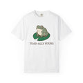 Frog Water Lily Shirt Valentines Wildlife Gift Women Comic Tee Toad T-Shirt Valentine Fan Cartoon Tshirt Animal Graphic Retro Plant Tshirt