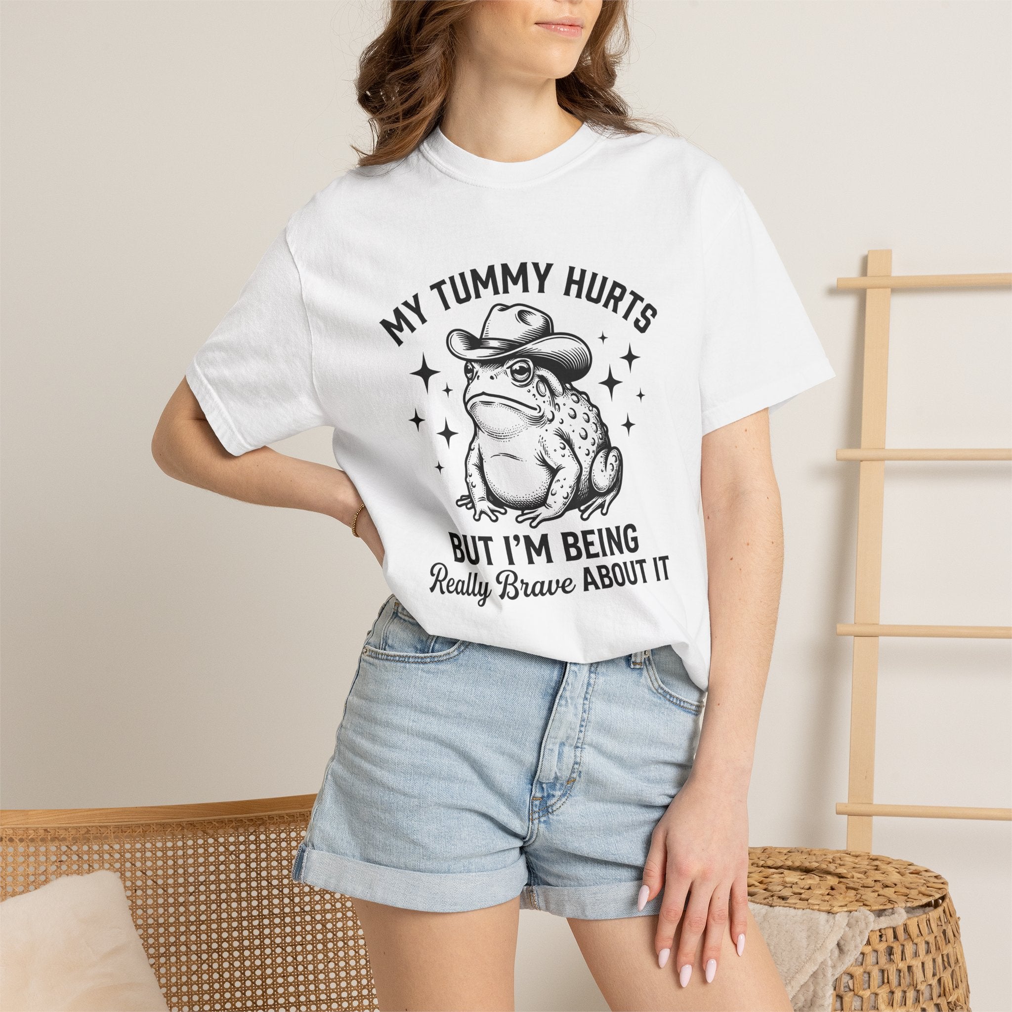 Western Frog Shirt Funny Wildlife Gift Women Retro Tee Toad T-Shirt Comedian Fan Vintage Tshirt Animal Graphic Sketch Star Shapes Tshirt