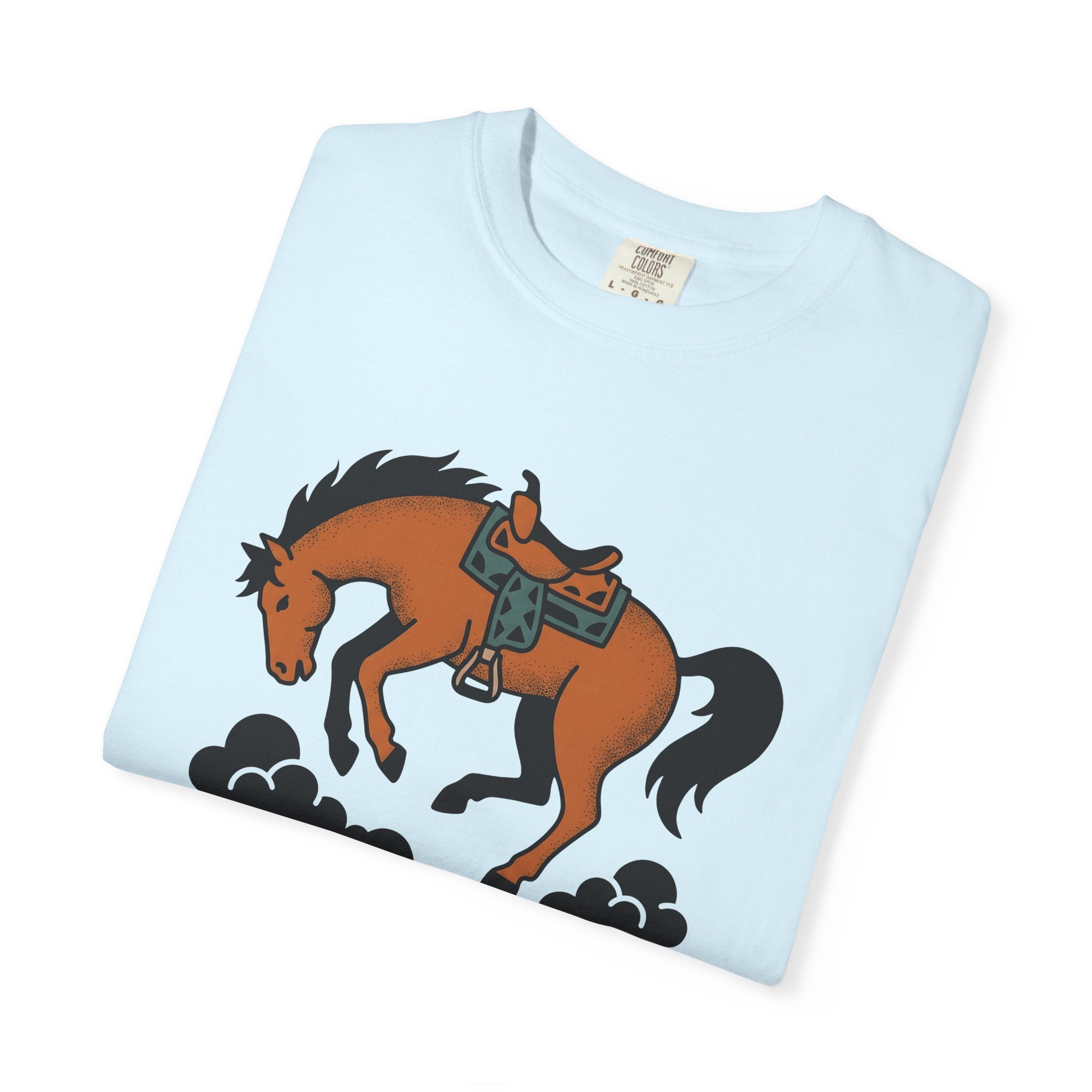 Bucking Bronco Shirt Cowgirl Equestrian Gift Women Cowboy Tee Rodeo T-Shirt Horseback Fan Western Tshirt Horse Riding Graphic Retro Riding