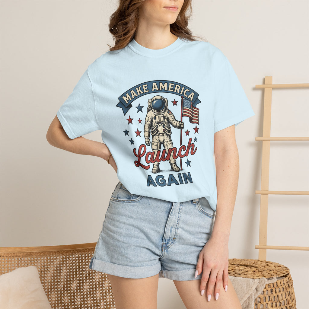 Astronaut Flag Shirt America Patriotic Gift Women Vintage Tee Space Flag T-Shirt American Enthusiast Distressed Tshirt Star Spangled Graphic