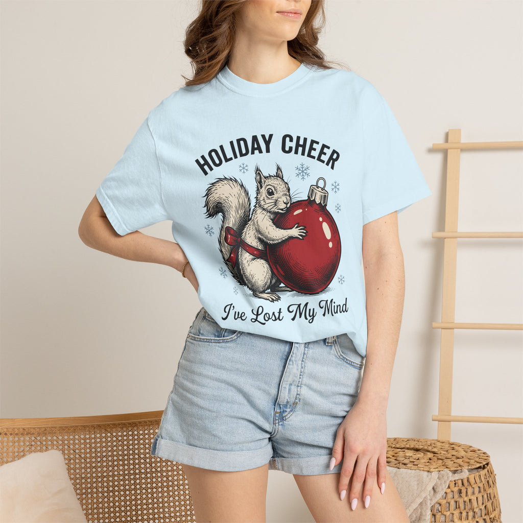 Squirrel Ornament Shirt Christmas Animals Gift Women Vintage Tee Ornament T-Shirt Christmas Fan Retro Tshirt Wildlife Graphic Hand Drawn