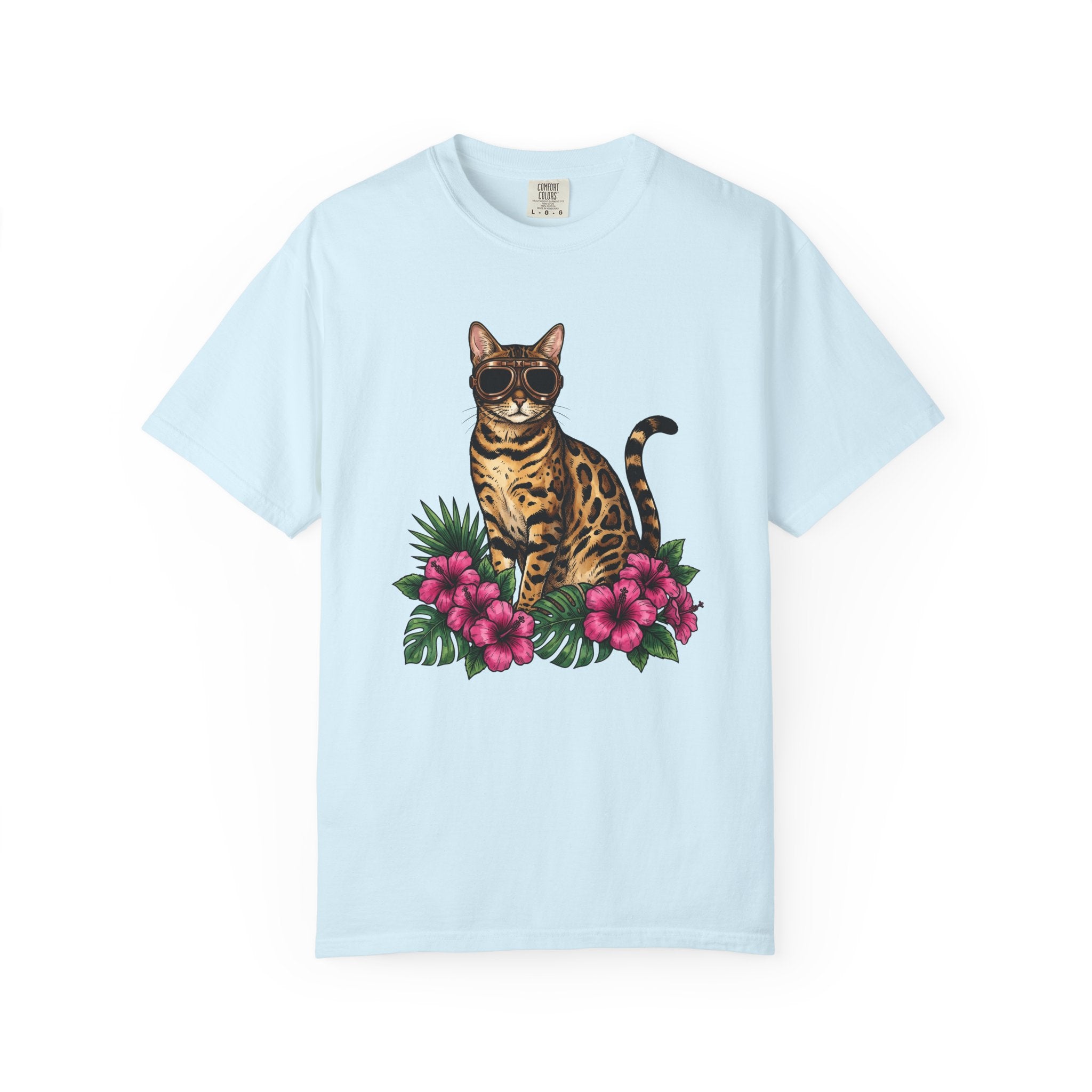 Bengal Kitten Shirt Cat Paradise Gift Women Bohemian Tee Kitten T-Shirt Cat Fan Boho Tshirt Utopia Graphic Retro Tropical Flowers Tshirt
