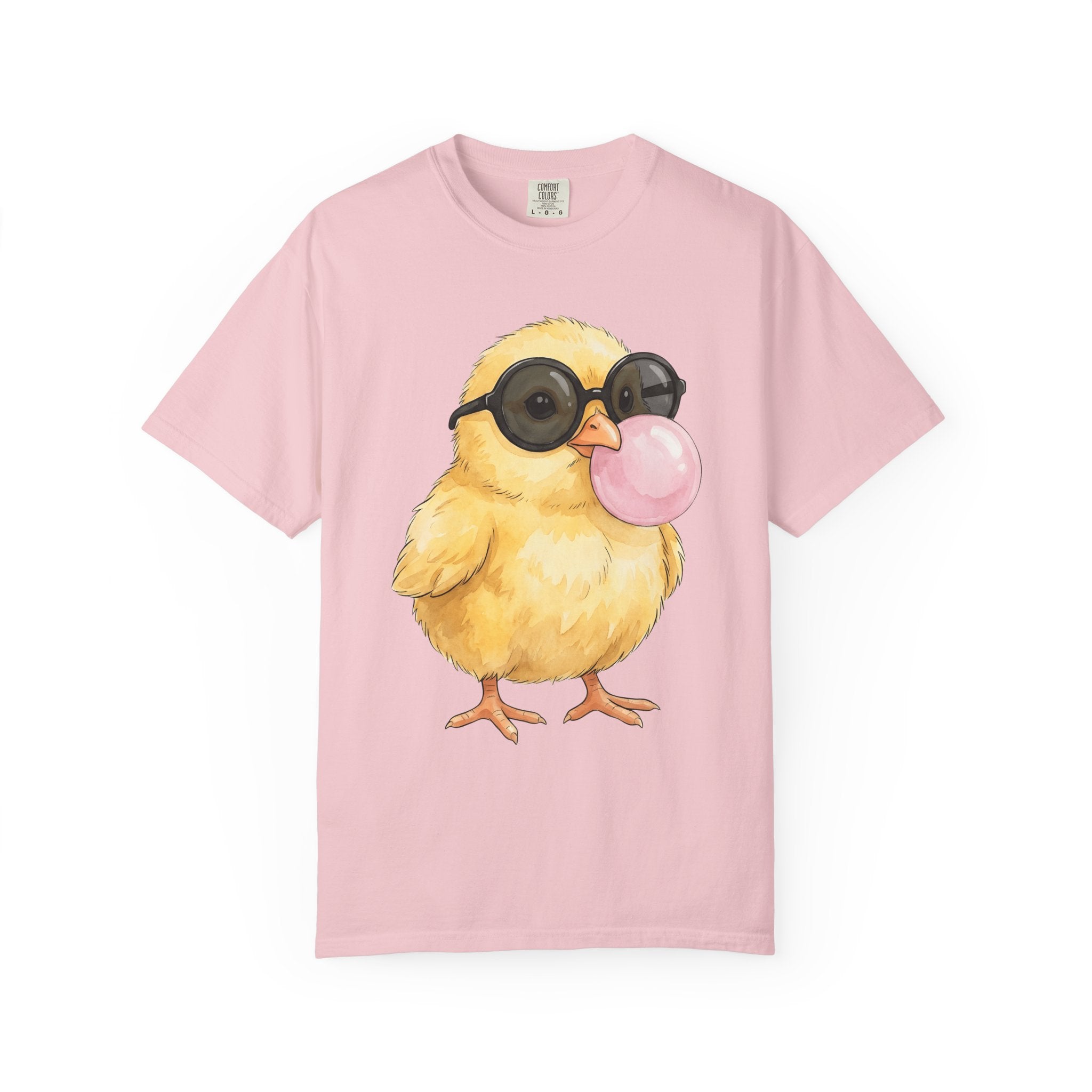 Baby Chick Glasses Shirt Easter Wildlife Gift Women Kawaii Tee Chick T-Shirt Easter Fan Chickadee Graphic Tshirt Brushstroke Chewing Gum