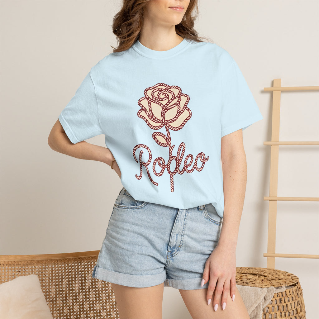 Cord Rose Shirt Cowgirl Livestock Gift Women Folk Tee Rose T-Shirt Rodeo Fan Handdrawn Tshirt Farm Graphic Sketch Noose Tshirt