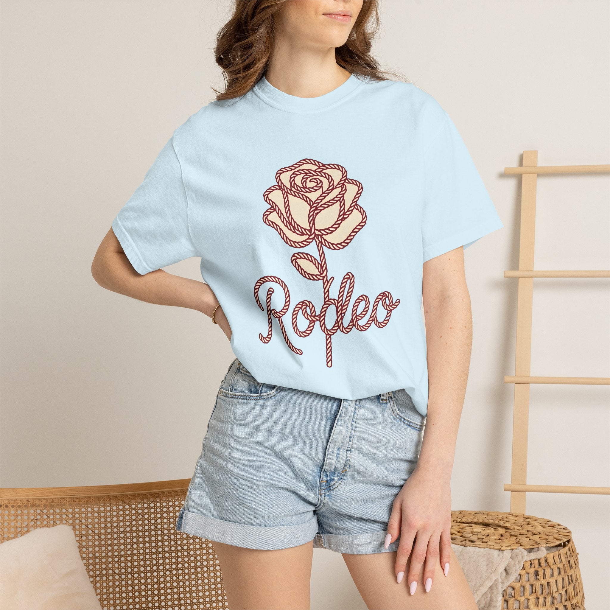 Cord Rose Shirt Cowgirl Livestock Gift Women Folk Tee Rose T-Shirt Rodeo Fan Handdrawn Tshirt Farm Graphic Sketch Noose Tshirt