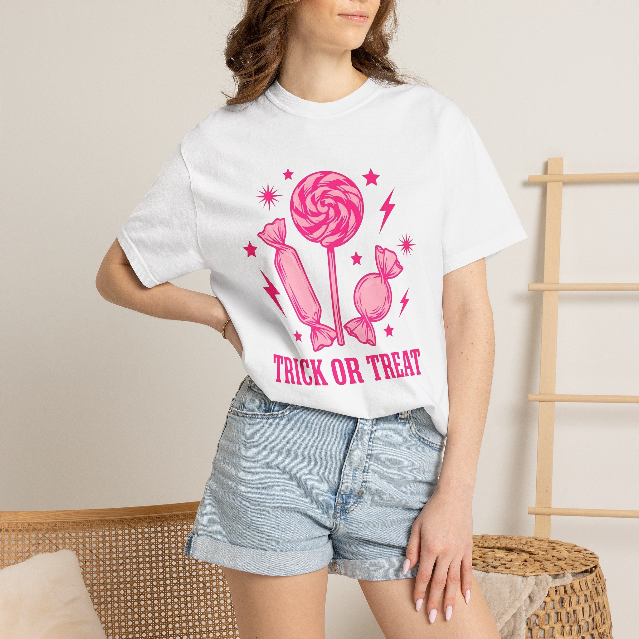 Candy Artwork Shirt Halloween Event Gift Women Colorful Tee Sweets T-Shirt Horror Fan Spooky Tshirt Party Graphic Classic Star Icons Tshirt