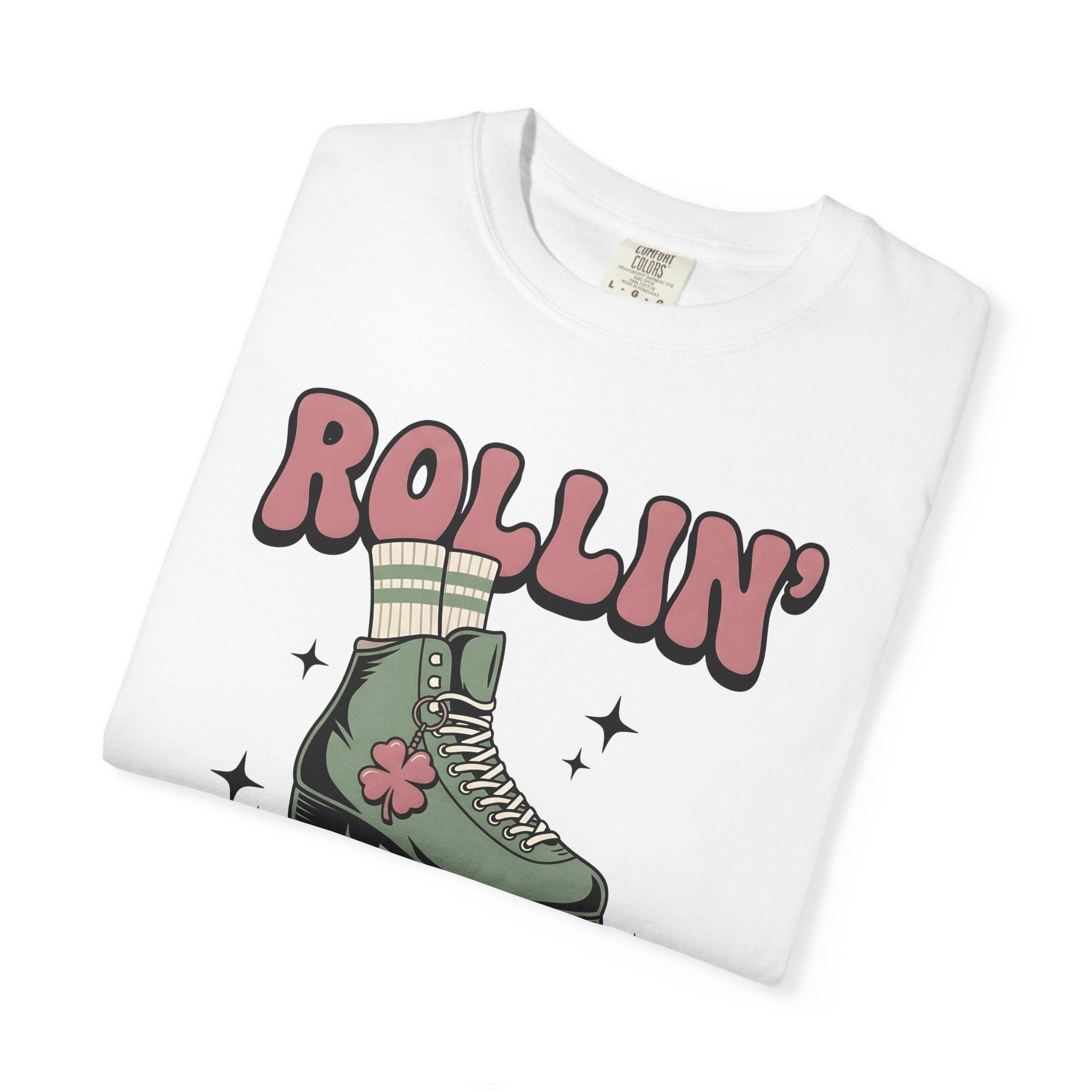 Roller Skate Shirt St Patrick's Day Roller Skates Gift Women Retro Tee Skateboard T-Shirt Patrick's Day Enthusiast Retro Tshirt Skating