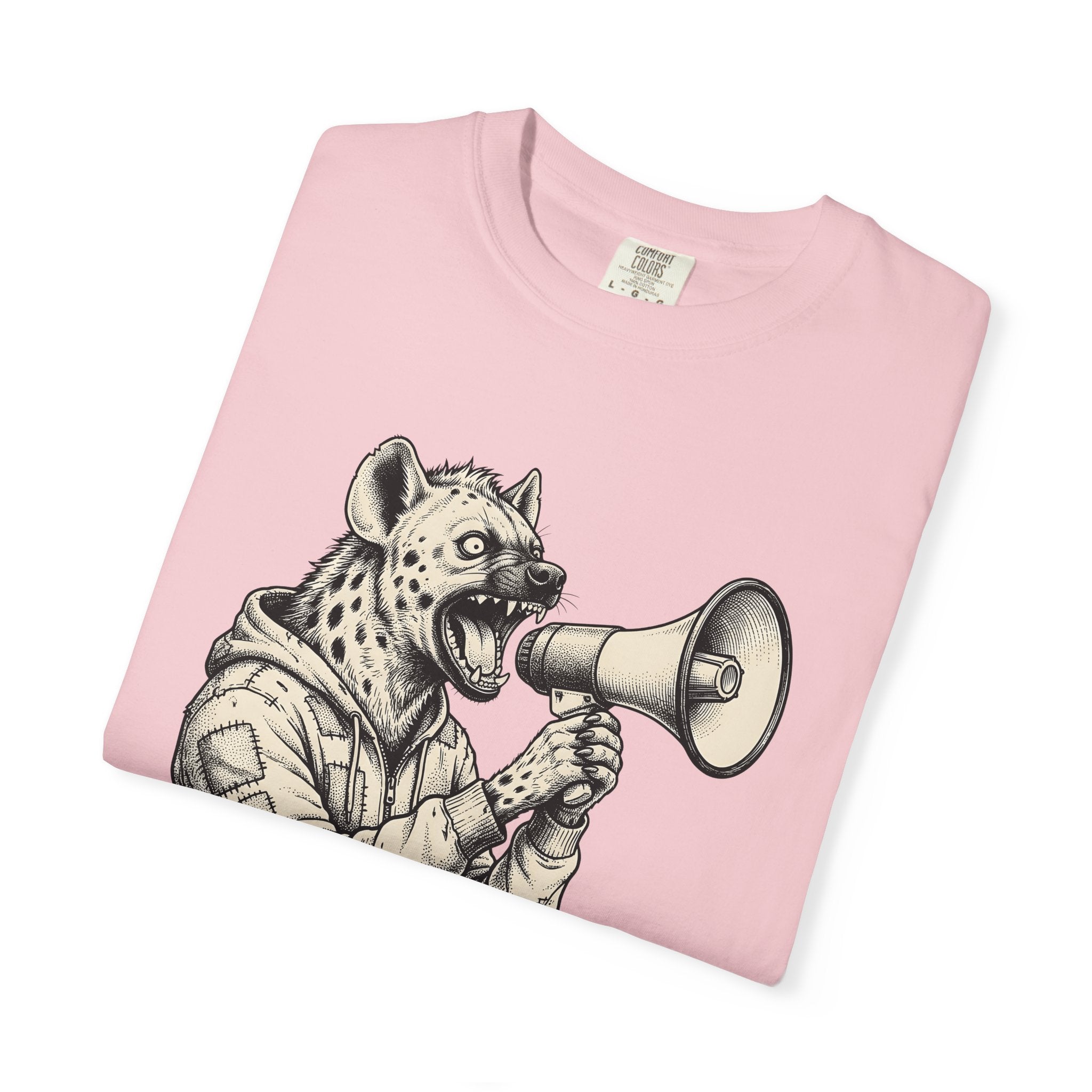 Hyena Loudspeaker Shirt Animals Casual Wear Gift Women Traditional Tee Megaphone T-Shirt Wildlife Fan Vintage Tshirt Streetwear Graphic Hand
