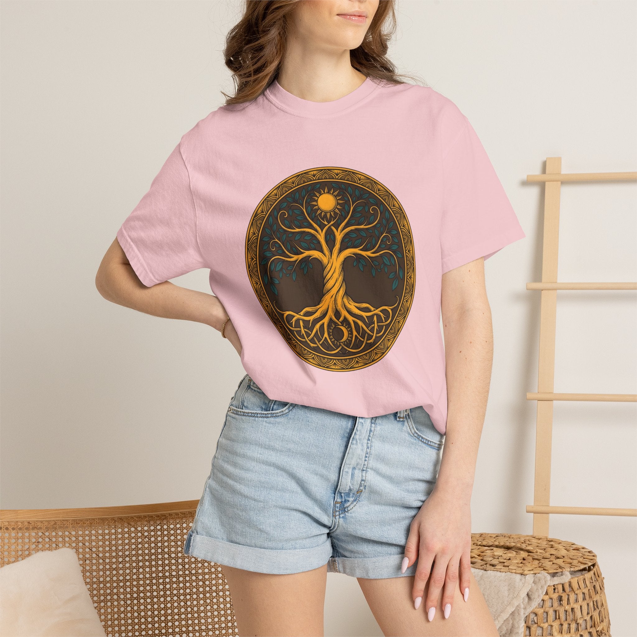 Life Tree Shirt Boho Chic Metaphysical Gift Women Henna Tee Tree Of Life T-Shirt Bohemian Enthusiast Mehndi Tshirt Spiritual Graphic Retro