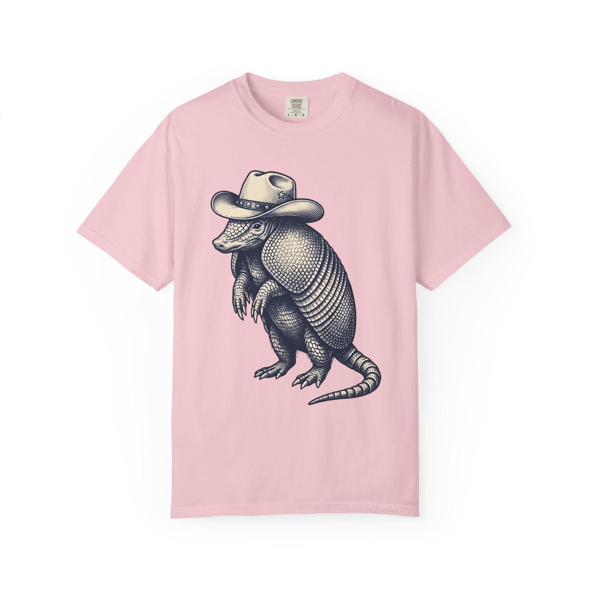 Armadillo Cowboy Hat Shirt Cowgirl Creatures Gift Women Farmhouse Tee Cowboy Hat T-Shirt Rodeo Fan Rustic Tshirt Animal Graphic Line Art