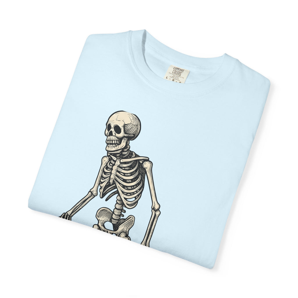 Skeleton Bag Shirt Gothic Comedy Gift Women Distressed Tee Backpack T-Shirt Emo Fan Grunge Tshirt Humor Graphic Line Art Suitcase Tshirt
