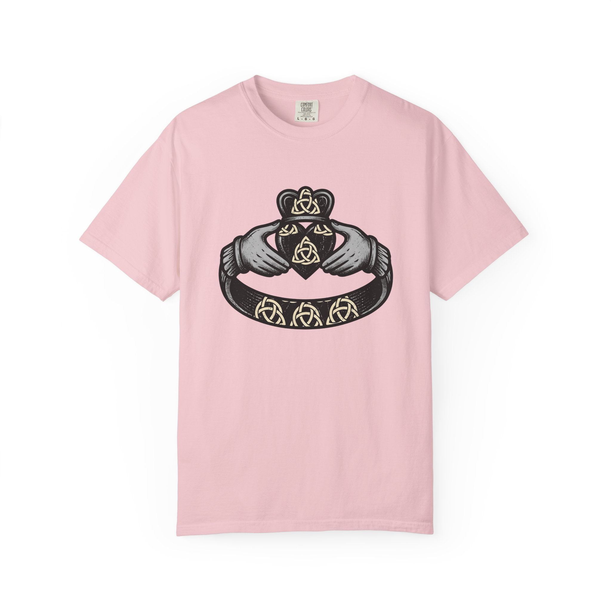 Claddagh Accessory Shirt St Patrick's Day Heritage Gift Women Sketch Tee Claddagh T-Shirt St Patrick's Day Enthusiast Drawing Illustration