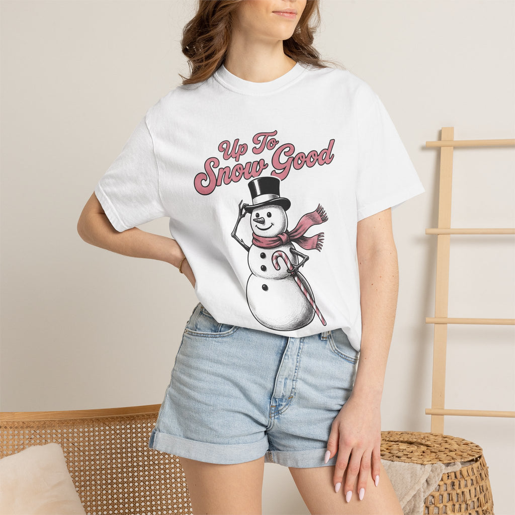 Snowman Shirt Christmas Holiday Gift Women Retro Tee Frosty T-Shirt Xmas Fan Vintage Tshirt Seasonal Graphic Sketch Candy Cane Tshirt
