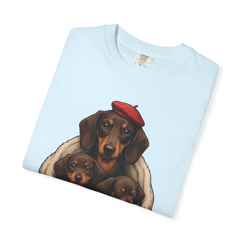 Dachshund Pack Shirt Dog Animals Gift Women Kawaii Tee Wiener Dog T-Shirt Dog Fan Doodle Tshirt Creature Graphic Sketch Neck Scarf Tshirt