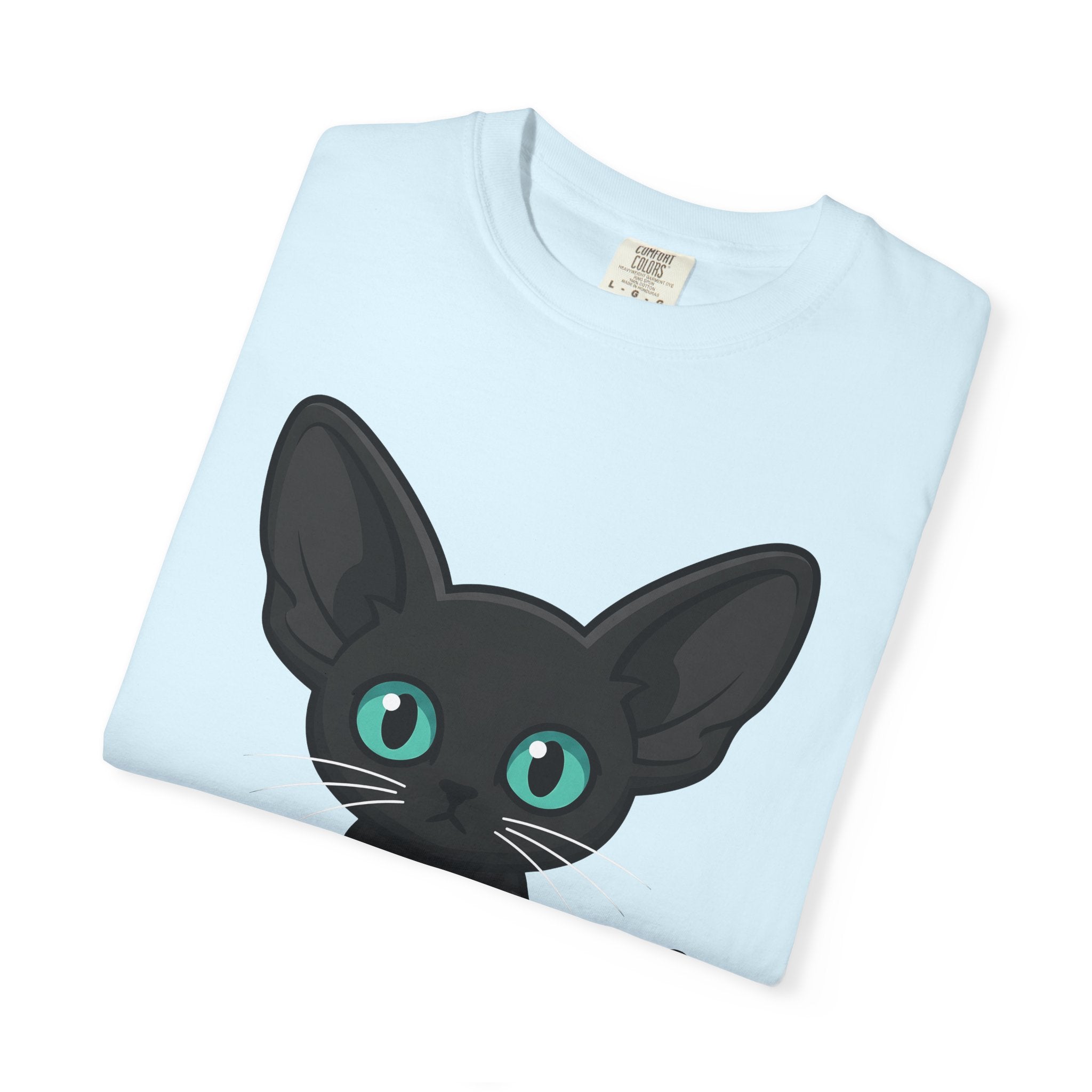 Black Cat Shirt Cat Pet Gift Women Cute Tee Kitty T-Shirt Cat Fan Feline Tshirt Animal Graphic Comic Large Eyes Tshirt