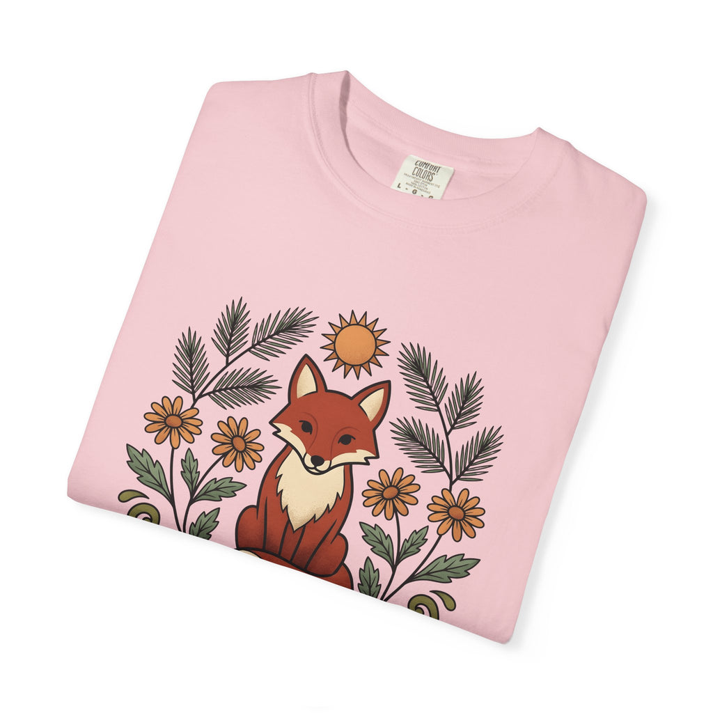 Fox Art Shirt Boho Chic Nature Gift Women Gypsy Tee Fox T-Shirt Bohemian Fan Tribal Tshirt Wildlife Graphic Traditional Sunshine Tshirt