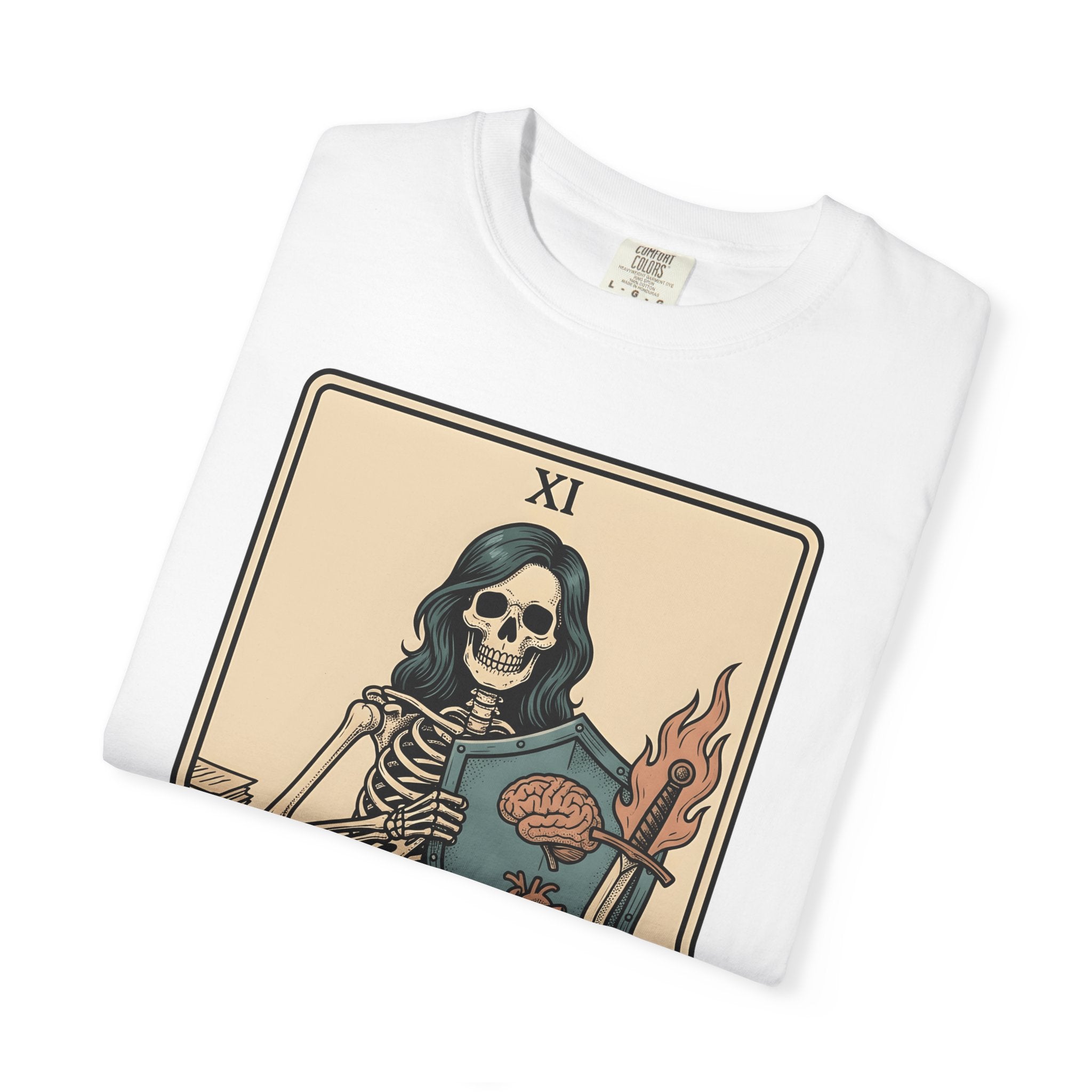 Skull Tarot Card Shirt Nurses Motivation Gift Women Ink Tee Tarot T-Shirt Nurse Enthusiast Tattoo Tshirt Inspirational Graphic Retro Emblem