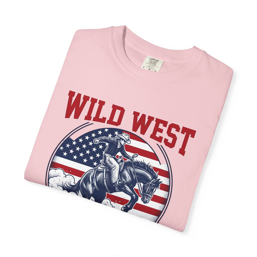 Western Horse Shirt America Rodeo Gift Women Rustic Tee Stallion T-Shirt Patriot Fan Mustang Tshirt Rodeo Graphic Old School Usa Flag Tshirt