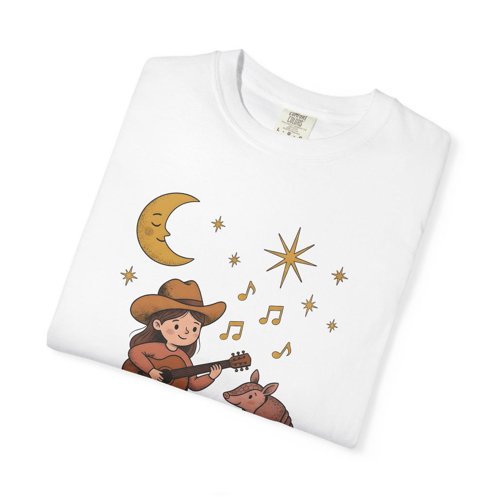 Cowgirl Guitar Shirt Cowgirl Melody Gift Women Line Art Tee Guitarist T-Shirt Cowgirl Fan Linework Tshirt Song Illustration Graphic